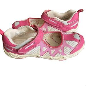 Merrell Honeysuckle Girls Sz 6 Aquaterra Sprite Pink White Mary Jane Water Shoes